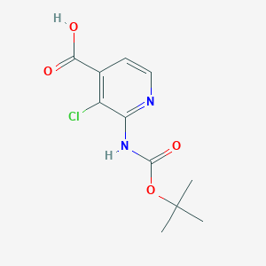 molecular formula C11H13ClN2O4 B2380720 3-Chloro-2-[(2-methylpropan-2-yl)oxycarbonylamino]pyridine-4-carboxylic acid CAS No. 2248295-22-7