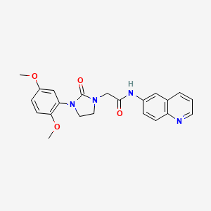 molecular formula C22H22N4O4 B2380722 2-(3-(2,5-二甲氧基苯基)-2-氧代咪唑啉-1-基)-N-(喹啉-6-基)乙酰胺 CAS No. 1286718-13-5