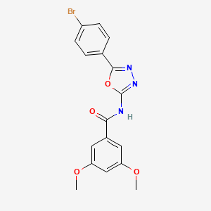 molecular formula C17H14BrN3O4 B2380725 N-(5-(4-bromophenyl)-1,3,4-oxadiazol-2-yl)-3,5-dimethoxybenzamide CAS No. 891128-28-2