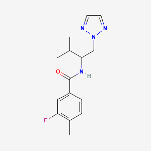 molecular formula C15H19FN4O B2380732 3-fluoro-4-methyl-N-(3-methyl-1-(2H-1,2,3-triazol-2-yl)butan-2-yl)benzamide CAS No. 2034246-31-4