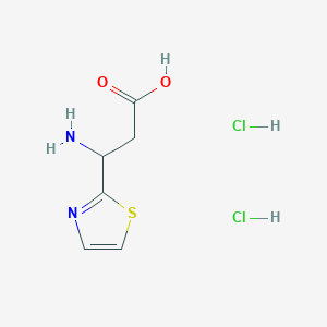 molecular formula C6H10Cl2N2O2S B2380733 3-氨基-3-(噻唑-2-基)丙酸二盐酸盐 CAS No. 2225141-78-4