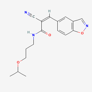 molecular formula C17H19N3O3 B2380734 (Z)-3-(1,2-Benzoxazol-5-yl)-2-cyano-N-(3-propan-2-yloxypropyl)prop-2-enamide CAS No. 2173615-98-8