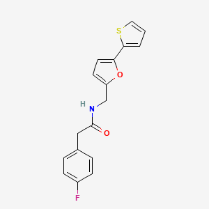 molecular formula C17H14FNO2S B2380737 2-(4-fluorophenyl)-N-((5-(thiophen-2-yl)furan-2-yl)methyl)acetamide CAS No. 2034434-69-8