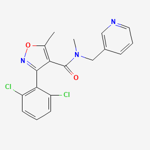 molecular formula C18H15Cl2N3O2 B2380754 3-(2,6-dichlorophenyl)-N,5-dimethyl-N-(3-pyridinylmethyl)-4-isoxazolecarboxamide CAS No. 329701-54-4