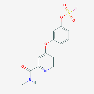 molecular formula C13H11FN2O5S B2380756 4-(3-Fluorosulfonyloxyphenoxy)-2-(methylcarbamoyl)pyridine CAS No. 2411286-15-0