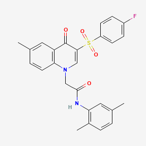 molecular formula C26H23FN2O4S B2380768 N-(2,5-dimethylphenyl)-2-[3-(4-fluorophenyl)sulfonyl-6-methyl-4-oxoquinolin-1-yl]acetamide CAS No. 866808-74-4