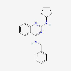molecular formula C20H22N4 B2380772 N4-苄基-N2-环戊基喹唑啉-2,4-二胺 CAS No. 1241712-54-8