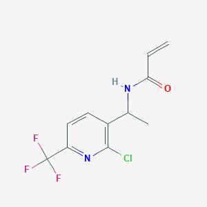 molecular formula C11H10ClF3N2O B2380777 N-{1-[2-chloro-6-(trifluoromethyl)pyridin-3-yl]ethyl}prop-2-enamide CAS No. 2094538-24-4