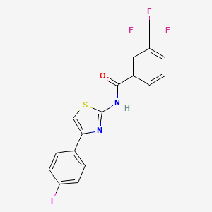 molecular formula C17H10F3IN2OS B2380782 N-[4-(4-iodophenyl)-1,3-thiazol-2-yl]-3-(trifluoromethyl)benzamide CAS No. 330201-03-1