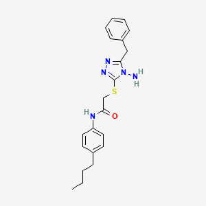 molecular formula C21H25N5OS B2380785 2-[(4-amino-5-benzyl-1,2,4-triazol-3-yl)sulfanyl]-N-(4-butylphenyl)acetamide CAS No. 898607-21-1