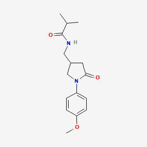 molecular formula C16H22N2O3 B2380786 N-((1-(4-甲氧基苯基)-5-氧代吡咯烷-3-基)甲基)异丁酰胺 CAS No. 954680-00-3