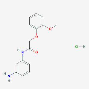 molecular formula C15H17ClN2O3 B2380787 N-(3-aminophenyl)-2-(2-methoxyphenoxy)acetamide hydrochloride CAS No. 1225331-08-7