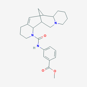 molecular formula C24H31N3O3 B2380791 methyl 3-[(3,4,6,7,8,9,10,12,13,13a-decahydro-2H-6,13-methanodipyrido[1,2-a:3',2'-e]azocin-1(6aH)-ylcarbonyl)amino]benzoate CAS No. 1797981-91-9