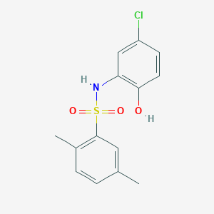 molecular formula C14H14ClNO3S B2380793 N-(5-chloro-2-hydroxyphenyl)-2,5-dimethylbenzenesulfonamide CAS No. 853902-50-8