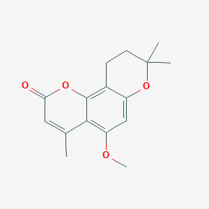 molecular formula C16H18O4 B2380795 5-methoxy-4,8,8-trimethyl-9,10-dihydro-2H,8H-pyrano[2,3-f]chromen-2-one CAS No. 27305-29-9