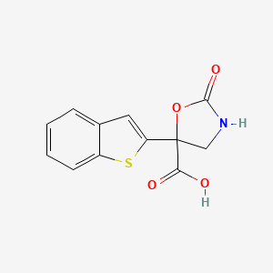 molecular formula C12H9NO4S B2380796 5-(1-Benzothiophen-2-yl)-2-oxo-1,3-oxazolidine-5-carboxylic acid CAS No. 2248397-62-6