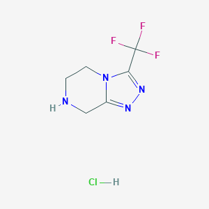 molecular formula C6H8ClF3N4 B023808 3-(Trifluoromethyl)-5,6,7,8-tetrahydro-[1,2,4]triazolo[4,3-a]pyrazine hydrochloride CAS No. 762240-92-6