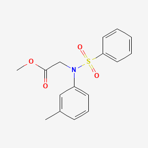 molecular formula C16H17NO4S B2380800 Methyl N-(3-methylphenyl)-N-(phenylsulfonyl)glycinate CAS No. 591723-23-8