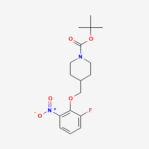 molecular formula C17H23FN2O5 B2380808 tert-Butyl 4-[(2-fluoro-6-nitrophenoxy)methyl]piperidine-1-carboxylate CAS No. 1286264-91-2