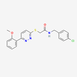 molecular formula C20H18ClN3O2S B2380817 N-(4-chlorobenzyl)-2-((6-(2-methoxyphenyl)pyridazin-3-yl)thio)acetamide CAS No. 896045-10-6
