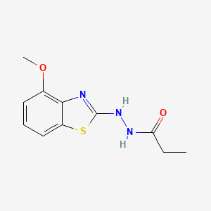 molecular formula C11H13N3O2S B2380823 N'-(4-甲氧基苯并[d]噻唑-2-基)丙酰肼 CAS No. 851978-45-5