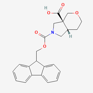 molecular formula C23H23NO5 B2380826 (3As,7aS)-2-(9H-fluoren-9-ylmethoxycarbonyl)-1,3,4,6,7,7a-hexahydropyrano[3,4-c]pyrrole-3a-carboxylic acid CAS No. 2138311-30-3