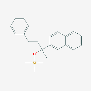 molecular formula C23H28OSi B2380827 Trimethyl{[2-(naphthalen-2-yl)-4-phenylbutan-2-yl]oxy}silane CAS No. 86426-44-0