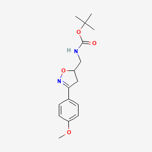 molecular formula C16H22N2O4 B2380834 叔丁基 N-{[3-(4-甲氧基苯基)-4,5-二氢-1,2-恶唑-5-基]甲基}氨基甲酸酯 CAS No. 1193024-89-3
