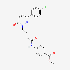 molecular formula C22H20ClN3O4 B2380837 methyl 4-(4-(3-(4-chlorophenyl)-6-oxopyridazin-1(6H)-yl)butanamido)benzoate CAS No. 946320-85-0