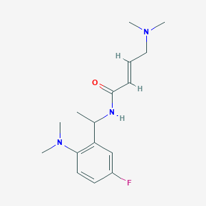 molecular formula C16H24FN3O B2380841 (E)-4-(Dimethylamino)-N-[1-[2-(dimethylamino)-5-fluorophenyl]ethyl]but-2-enamide CAS No. 2411334-92-2