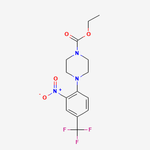 molecular formula C14H16F3N3O4 B2380844 4-[2-硝基-4-(三氟甲基)苯基]哌嗪-1-羧酸乙酯 CAS No. 402946-94-5