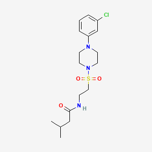 molecular formula C17H26ClN3O3S B2380846 N-(2-((4-(3-chlorophenyl)piperazin-1-yl)sulfonyl)ethyl)-3-methylbutanamide CAS No. 897612-71-4