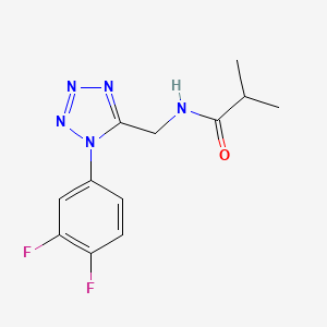 molecular formula C12H13F2N5O B2380851 N-((1-(3,4-二氟苯基)-1H-四唑-5-基)甲基)异丁酰胺 CAS No. 942000-01-3