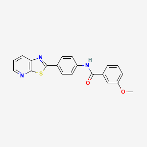 molecular formula C20H15N3O2S B2380860 3-methoxy-N-(4-(thiazolo[5,4-b]pyridin-2-yl)phenyl)benzamide CAS No. 863588-86-7