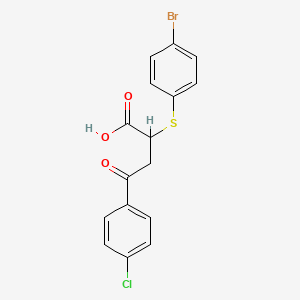 molecular formula C16H12BrClO3S B2380862 2-[(4-溴苯基)硫代]-4-(4-氯苯基)-4-氧代丁酸 CAS No. 329080-00-4
