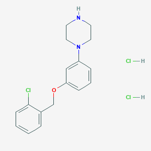 molecular formula C17H21Cl3N2O B2380865 1-{3-[(2-Chlorophenyl)methoxy]phenyl}piperazine dihydrochloride CAS No. 1803581-77-2
