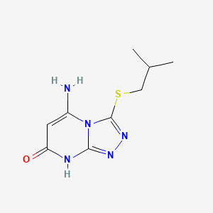 molecular formula C9H13N5OS B2380867 5-Amino-3-(isobutylthio)[1,2,4]triazolo[4,3-a]pyrimidin-7-ol CAS No. 514793-25-0