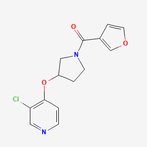 molecular formula C14H13ClN2O3 B2380872 (3-((3-氯吡啶-4-基)氧代)吡咯烷-1-基)(呋喃-3-基)甲酮 CAS No. 2034432-58-9