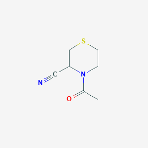 molecular formula C7H10N2OS B2380873 4-乙酰硫代吗啉-3-腈 CAS No. 1849364-63-1
