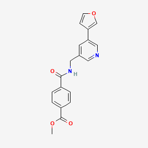 molecular formula C19H16N2O4 B2380878 Methyl 4-(((5-(furan-3-yl)pyridin-3-yl)methyl)carbamoyl)benzoate CAS No. 2034534-01-3