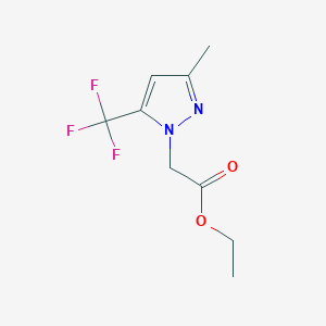 molecular formula C9H11F3N2O2 B2380885 Ethyl 2-(3-methyl-5-(trifluoromethyl)-1H-pyrazol-1-yl)acetate CAS No. 1015781-16-4