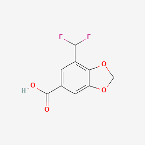 molecular formula C9H6F2O4 B2380894 7-(Difluoromethyl)-1,3-benzodioxole-5-carboxylic acid CAS No. 2248386-39-0
