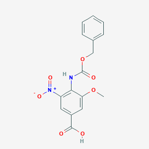 molecular formula C16H14N2O7 B2380895 3-Methoxy-5-nitro-4-(phenylmethoxycarbonylamino)benzoic acid CAS No. 2287283-29-6