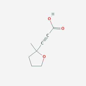 molecular formula C8H10O3 B2380903 3-(2-Methyloxolan-2-yl)prop-2-ynoic acid CAS No. 1520821-86-6