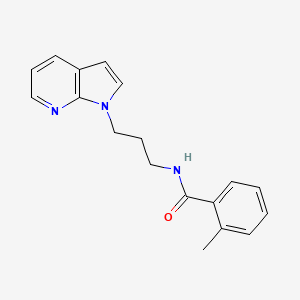 molecular formula C18H19N3O B2380904 N-(3-(1H-pyrrolo[2,3-b]pyridin-1-yl)propyl)-2-methylbenzamide CAS No. 1795441-41-6