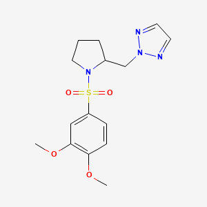 molecular formula C15H20N4O4S B2380906 2-{[1-(3,4-dimethoxybenzenesulfonyl)pyrrolidin-2-yl]methyl}-2H-1,2,3-triazole CAS No. 2097932-94-8
