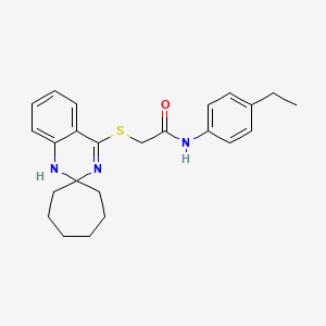 molecular formula C24H29N3OS B2380909 N-(4-ethylphenyl)-2-spiro[1H-quinazoline-2,1'-cycloheptane]-4-ylsulfanylacetamide CAS No. 893790-05-1