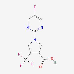molecular formula C10H9F4N3O2 B2380913 1-(5-氟嘧啶-2-基)-4-(三氟甲基)吡咯烷-3-羧酸 CAS No. 2034225-34-6