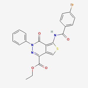 molecular formula C22H16BrN3O4S B2380917 Ethyl 5-(4-bromobenzamido)-4-oxo-3-phenyl-3,4-dihydrothieno[3,4-d]pyridazine-1-carboxylate CAS No. 851947-23-4
