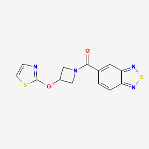 molecular formula C13H10N4O2S2 B2380925 Benzo[c][1,2,5]thiadiazol-5-yl(3-(thiazol-2-yloxy)azetidin-1-yl)methanone CAS No. 1797741-56-0